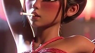 Cigarette Smoking Bondage Session - Horny Bound Woman with Tight Wet Pussy
