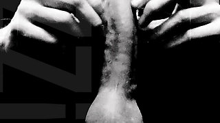 B&w Cock Play W Cumshot