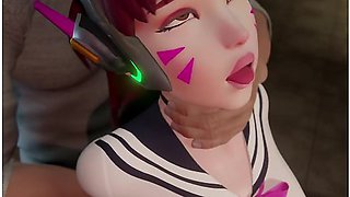 D.va Taking It From Behind After Class (white)