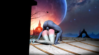 3D Super Hot Cosplay MILF Asian Queen Got Fucked by Big Dick Monster