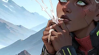 A Black Sweetie Gets on All Fours on a Snowy Mountaintop, Prepared for a Gigantic Chisel and Super-fucking-hot XXX