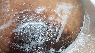 Huge boobs desi aunty bathing