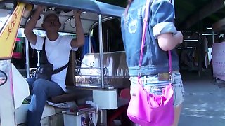 Tongue pierced Thai MILF gets picked up
