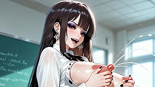 A Horny MILF Teacher with Huge Breasts Squirts Milk From Her Tits, Full of Lust! Anime Hentai Waifu Animated