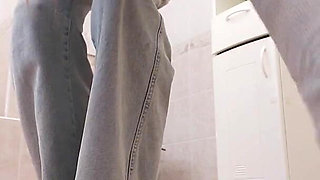 Pissing Woman in the Toilet