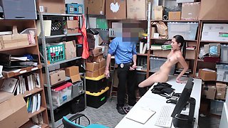 Jade's dark locks sway as Wrex plunges deep in her throat