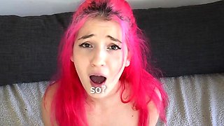 babysitter gets naughty with my cock and swallows my cum -