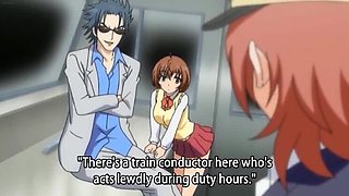 Uncensored Anime Hentai: Big-Titted Girl Engages in Train Sex & Bondage