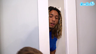 Horny Mom Mandy Waters Catches Her Step Son Watching and Milks His BBC