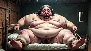 Desperate SSBBW in Rope Bondage - Dripping Fat Wide Pussy