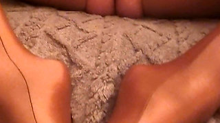 Gold Crotchless Tights & Bound Tits - Julie Cums Hard with Powerful Vibrator Climax 001-soft-v-005-pussy-climax