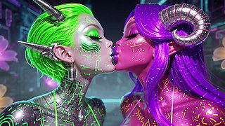 Beautiful Aliens Kiss on Nice Music, Ai Animation