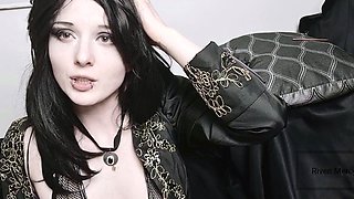 Cute curly brunette solo webcam masturbation
