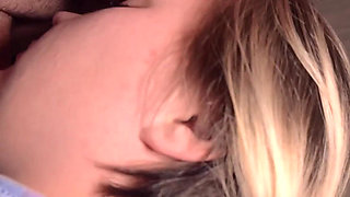 Housewife Gagging on Cock Upside Down, Sucking at the Edge of the Bed, & Hot Cum on Tongue!