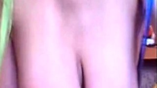 Pregnant Blue-Haired Babe with Big Tits on Webcam