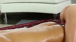 Asian masseuse oils her body and rides big wang