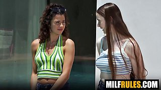Kylie Rocket and Hazel Moore Deliver Rough Underwater Blowjobs During Slutty Swimming Lessons Pool Session