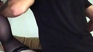 Beautiful Hot Blonde MILF in Stockings Fucked by Old Neighbour