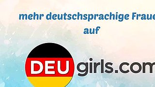 German Amateur in Bikini Masturbates with Glass Dildo