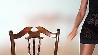 Sexy Femdom Mistress Dominates Naked Slave with Whip
