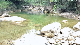 My Stepsister Gets Really Horny and Ask Me to Fuck Her in the River