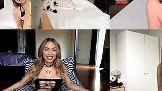 Cute curly brunette solo webcam masturbation