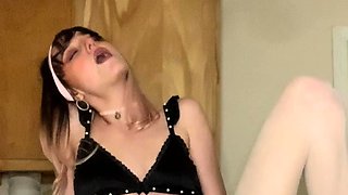 Blonde fingering and toying her ass before taking two