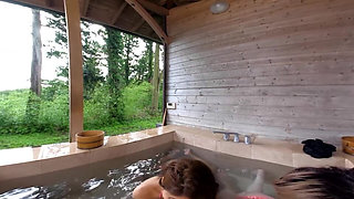 Two Beautiful Women in Swimsuits Walk Into a Resort Spa and Seduce You!
