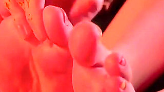 Fair-skinned, Tattooed Girls Rubbing and Licking Each Other's Little Feet.