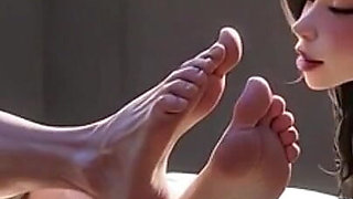 Pretty Girl Foot Slave - Humiliated Worshipping Old Ugly Granny Feet