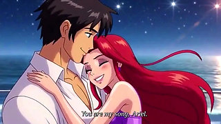 Ariel & Eric moonlit balcony passion - Romantic 3D Anime Love