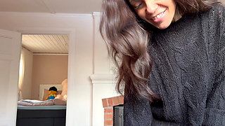 Hot milf with amazing natural tits ride and takes the cum in her mouth after a rimjob