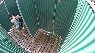 Czech Pool 56 Public Shower Fantasy with a Wet Brunette