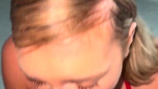 Gabbie Carter Red Latex POV Blowjob