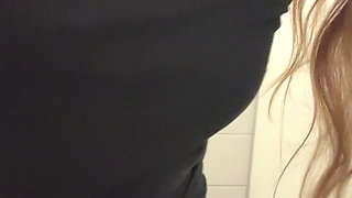 Compilation Girl in Black Skinny Jeans Piss in Public Toilets Daily Pad in Panties