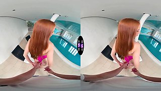 Chesty babe teases and nails fortunate guy by the pool - tmwvrnet