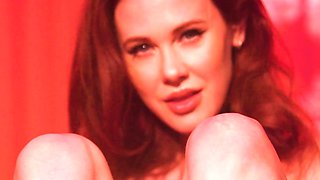 Big boobs mature Redhead MILF strip nude