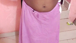 Desi Tamil Slut Wife Renu No Bra Blouse & No Panty Petticoat Saree Tease for Secret Lover! Indianhotwifex