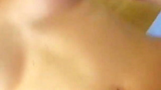 Blonde skinny teen lets step father fuck her when stepmother is away