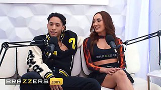 Brazzers - Luna Star’s podcast with Chloe Amour and derek savage turns into wild on-air three-way