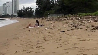Babe Can I Cum on Your Tits? - Cock Flashing on the Beach