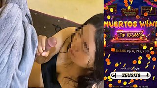 Teen Brunette Handjob Cumshot