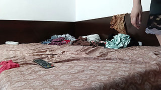 Sexy Latina Tries on and Cuts Clothes