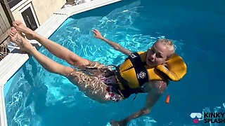 Tight Lifejacket Tease - Bikini Brat in the Pool
