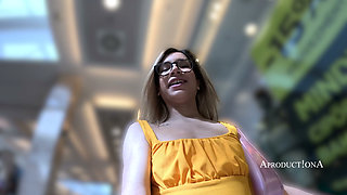 Wetting Jeans in Shopping Mall Pissing and Mouth Piss