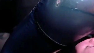 Strap-on Suck and Facesitting in Latex Catsuit Femdom Video