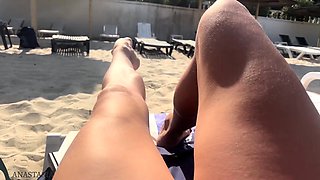 Gorgeous Amateur MILFs Nude Beach Voyeur Close Up Pussy