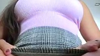 Blonde tight pussy babe solo toy fun in glamour masturbation