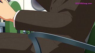 Nerdy glasses anime girl bent over classroom desk & fucked deep by strict teacher