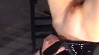 Humiliating pussy punishment hanging out, wax play